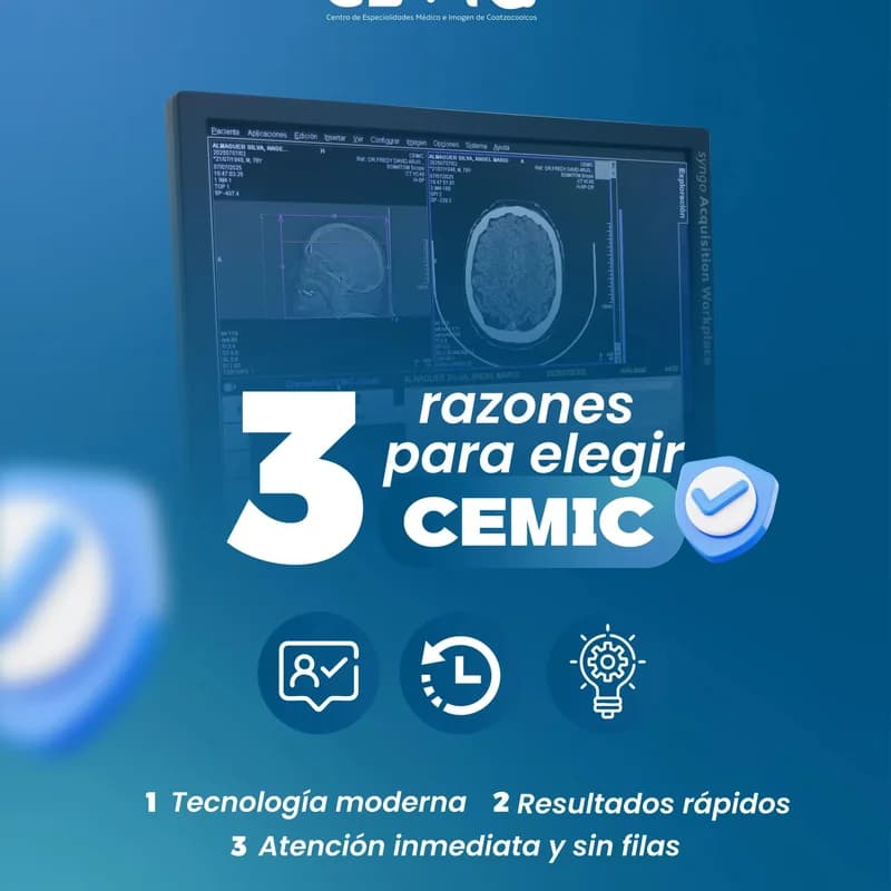 3 razones para elegir CEMIC: tecnología, rapidez, atención