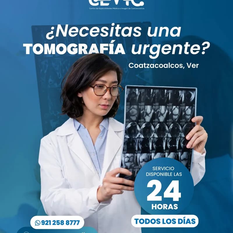 Tomografías urgentes 24/7 en Coatzacoalcos, Veracruz